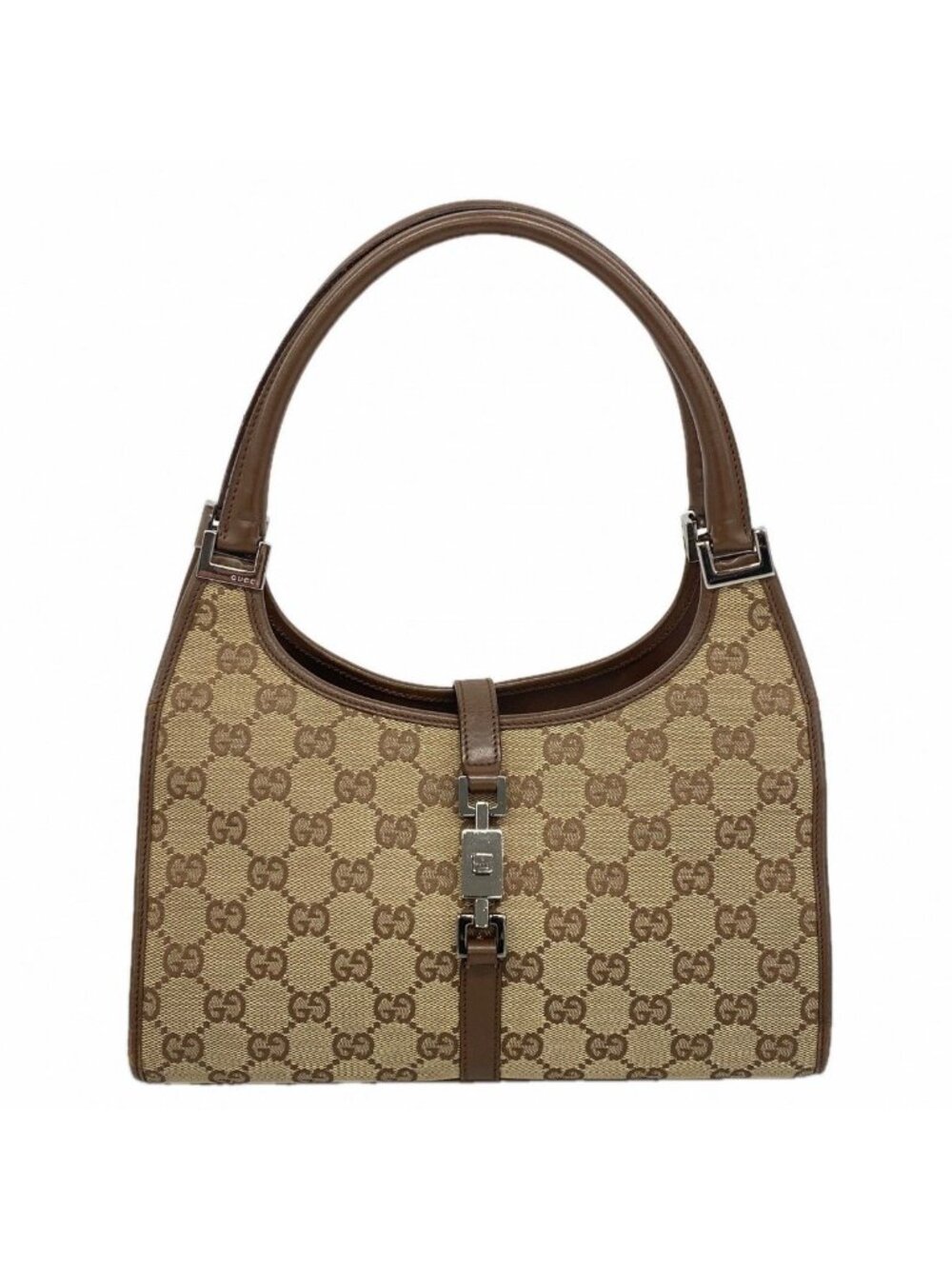 Gucci Handbag GG Canvas Jackie 002 Brown Silver